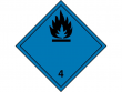 10: Gefahrgutschild Klasse 4.2 - Stoffe, die in Berührung mit Wasser entzündbare Gase entwickeln