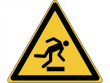 7: Warnschild - Warnung vor Hindernissen am Boden (gemäß DIN EN ISO 7010, ASR A1.3)